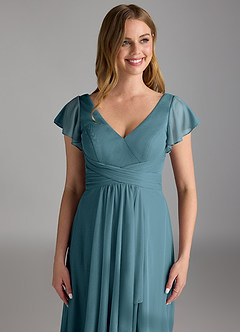 Azazie Omari Bridesmaid Dresses Bermuda A-Line Mesh Dress image3