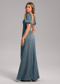 Azazie Fyona Brautjungfernkleider A-Linie Plissee Stretch-Satin Kleid Zwielichtviolett image5