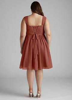 Azazie Angie Bridesmaid Dresses Auburn A-Line Corset Chiffon Dress image14
