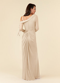 Azazie Marna Mother of the Bride Dresses Champagne Sheath One Shoulder Mesh Dress image7