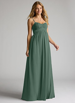 Azazie Llana Maternity Bridesmaid Dresses A-Line Chiffon Floor-Length Dress image1