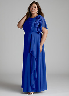 Azazie Aaliyah Modest Bridesmaid Dresses A-Line Scoop Pleated Chiffon Floor-Length Dress image7