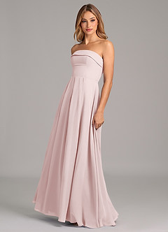 Azazie Lucienne Bridesmaid Dresses Blushing Pink Mermaid Strapless Chiffon Convertible Dress image4