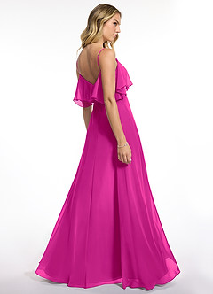 Azazie Jean Vestidos de damas de honor Vestido de Fucsia de Gasa de Corte en A Convertible image2