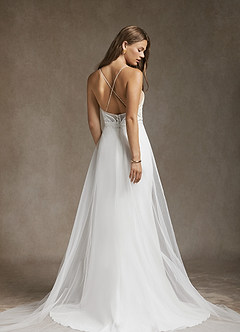 Azazie Saffron Robes de mariée Robe Sirène en Crêpe Élastique Paillettes Sweetheart Blanc De Diamant image6