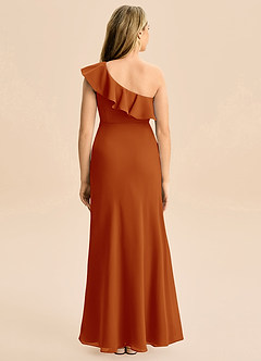 Azazie Alissa Junior Paprika Mermaid Ruched Chiffon Dress image6