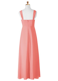 Azazie Denice Junior Coral A-Line Chiffon Dress image9