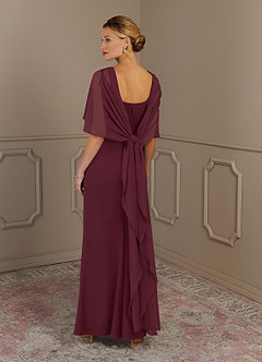 Azazie Dion Mother of the Bride Dresses Cabernet Sheath Scoop Stretch Crepe Dress image6