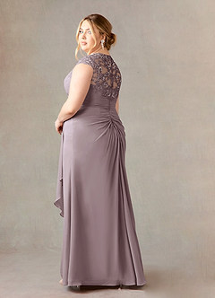 Azazie Birdie Mother of the Bride Dresses Dusk A-Line Queen Anne Sequins Chiffon Dress image10