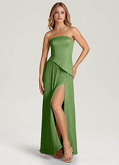 Azazie Tierney Bridesmaid Dresses Basil A-Line Strapless Chiffon Convertible Dress image6