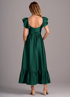 Azazie Anaya Bridesmaid Dresses Emerald A-Line Sweetheart Neckline Stretch Satin Convertible Dress image2
