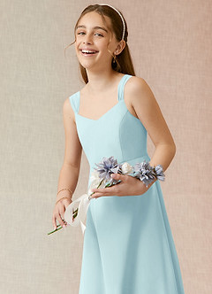 Azazie Denice Junior Cedar Rose A-Line Chiffon Dress image6