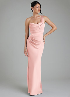 Azazie Sabrina Bridesmaid Dresses Powder Pink Mermaid Corset Stretch Satin Dress image7