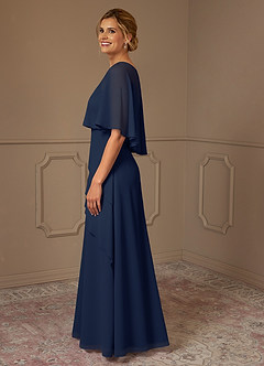 Azazie Bowie Mother of the Bride Dresses Dark Navy A-Line Chiffon Dress image4