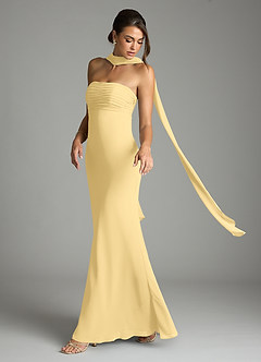 Azazie Saylor Bridesmaid Dresses Butter Mermaid Strapless Chiffon Dress image8
