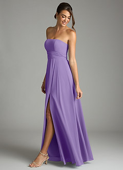 Azazie Tamira Suknie dla druhen Linia A Pofałdowany Szyfon Do ziemi Sukienka image3