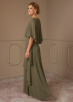 Azazie Bowie Mother of the Bride Dresses Willow Green A-Line Chiffon Dress image3