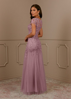 Azazie Laurie Mother of the Bride Dresses Dusty Rose Mermaid Scoop Sequins Tulle Dress image5