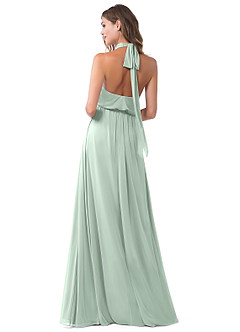 Azazie Landry Bridesmaid Dresses Agave A-Line Pleated Mesh Dress image2