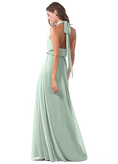 Azazie Landry Bridesmaid Dresses Agave A-Line Pleated Mesh Dress image5