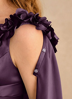 Azazie Rosita Girls Formal Flower Girl Klänningar Klä A-Line i Stretch Satin Plisserad image6