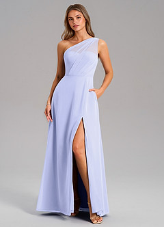 Azazie Phaedra Bridesmaid Dresses Lavender A-Line One Shoulder Chiffon Dress image1
