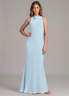 Azazie Allettie Vestidos de damas de honor Vestido de Azul Cielo de Gasa de Corte Sirena image1