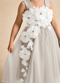 Azazie Dovey Abiti da Ragazza di Fiori Abito Principessa in Tulle Fiocco Gelo image7