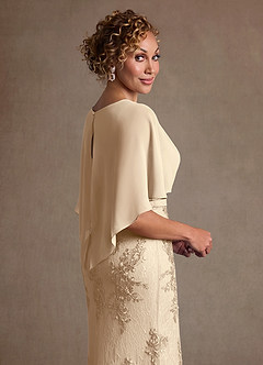Azazie Amrita Mother of the Bride Dresses Champagne Mermaid Lace Chiffon Dress image6