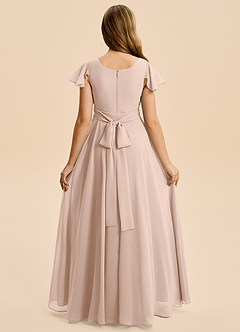 Azazie Cady Junior English Rose A-Line Pleated Chiffon Dress image2