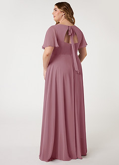 Azazie Kimber Bridesmaid Dresses Vintage Mauve A-Line Flounce Sleeve Chiffon Dress image8