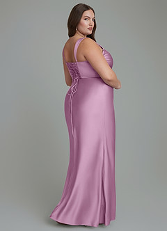 Azazie Agustina Robes de demoiselle d'honneur Robe Sirène en Satin extensible Corset Glycine image8