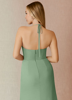 Azazie Miya Final Sale Agave Sheath Pleated Chiffon Dress image6