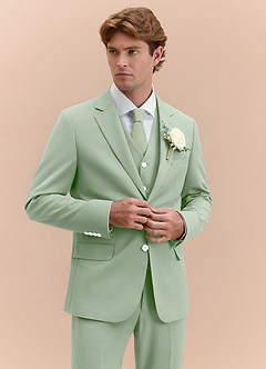 front James Dusty Sage Structured Stretch 3-piece suit