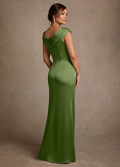 Azazie Irvine Mother of the Bride Dresses Juniper A-Line Pleated Stretch Satin Dress image2