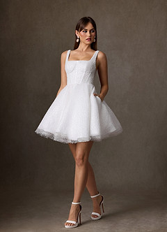 Azazie Avita Robes de mariée Robe Trapèze en Perlage avec poches Blanc De Diamant image3