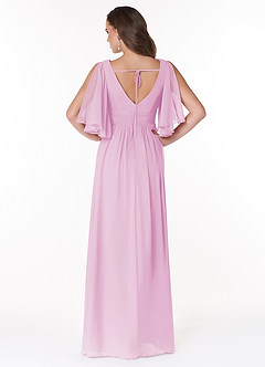 Azazie Temeka Bridesmaid Dresses Candy Pink A-Line Ruched Chiffon Dress image6