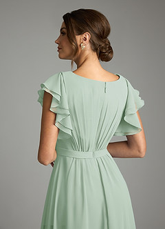 Azazie Daphne Modest Bridesmaid Dresses A-Line Ruffled Chiffon Floor-Length Dress image6