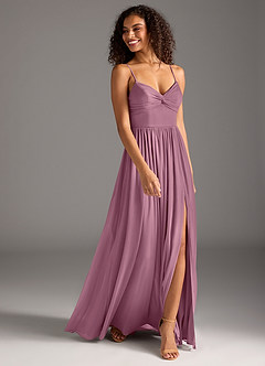 Azazie Zeya Brautjungfernkleider A-Linie Plissee Gittergewebe Kleid Vintage Mauve image3