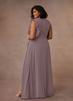 Azazie Narine Mother of the Bride Dresses Dusk A-Line High Neckline Pleated Chiffon Dress image17