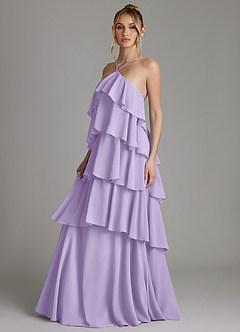 Azazie Deena Bridesmaid Dresses Lilac A-Line Ruched Chiffon Dress image5