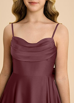 Azazie Bear Junior Sangria A-Line Sweetheart Neckline Stretch Satin Dress image8