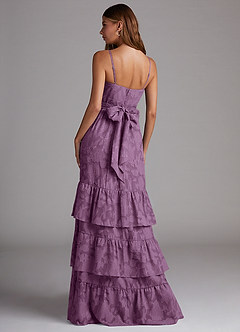 Azazie Nathalia Bridesmaid Dresses Wisteria A-Line Bow Floral Burnout Dress image2