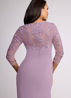 Azazie Joan Mother of the Bride Dresses Wisteria Sheath V-Neck Lace Chiffon Dress image5