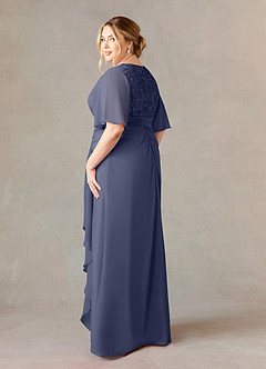 Azazie Carson Mother of the Bride Dresses Stormy A-Line V-Neck Lace Chiffon Dress image9