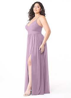 Azazie Aaida Brautjungfernkleider A-Linie Korsett Chiffon Kleid Blauregen image9