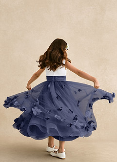 Azazie Vi Flower Girl Dresses Stormy A-Line Sleeveless Tulle Dress image3