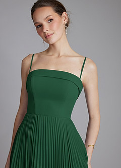 Azazie Mariana Brautjungfernkleider A-Linie Schulterfrei Chiffon Kleid Dunkelgrün image4