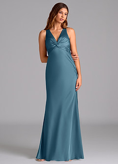 Azazie Hati Bridesmaid Dresses Bermuda Mermaid Stretch Satin Dress image3