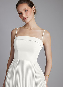 Azazie Mariana Bridesmaid Dresses White A-Line Strapless Chiffon Dress image4